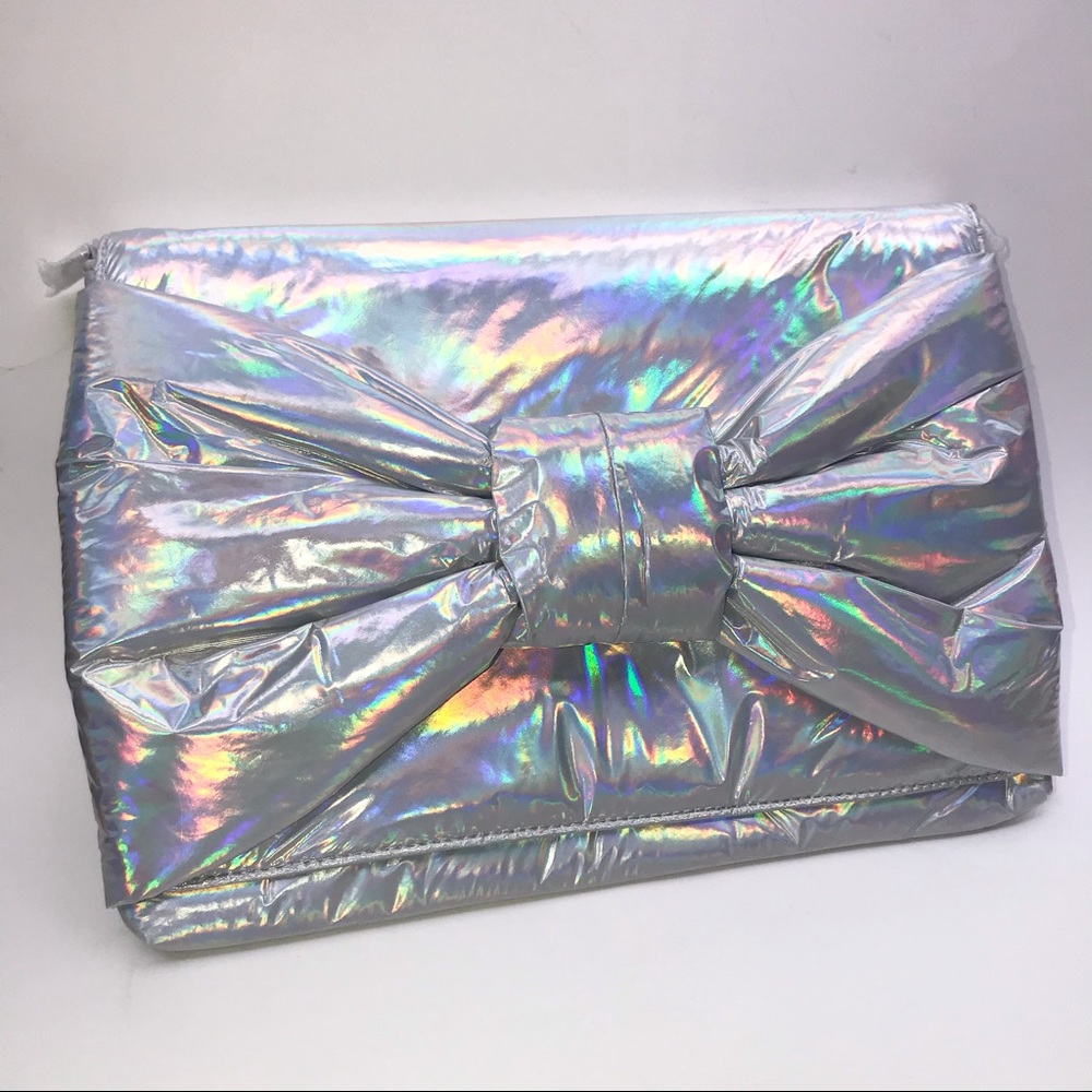 Stella & Dot Silver Holographic Clutch